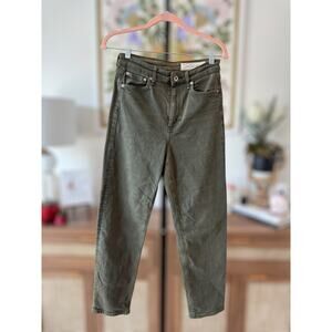Rag & Bone Nina High Rise Ankle Cigarette Jeans Utility Green Womens Size 27